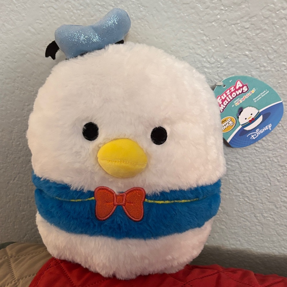 Disney Donald Duck Plush - White, Blue, Yellow, and Orange, FuzzAMallows 9”